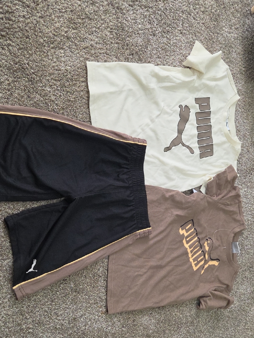 Puma Brown, Cream & Black Kids 3-Piece Athletic Set